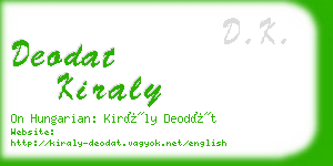 deodat kiraly business card